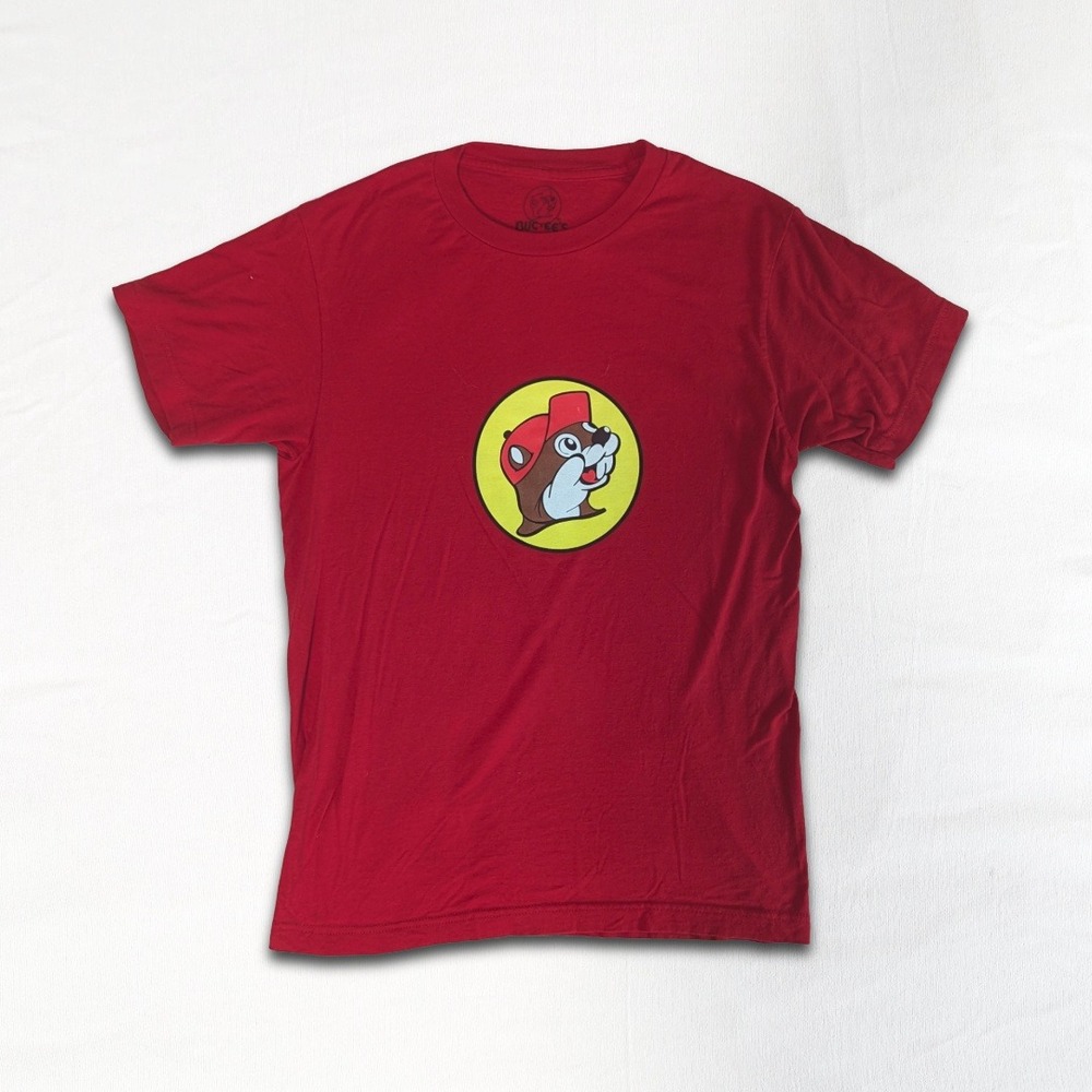 Buc-ee's Red Graphic T-Shirt Men's Small S Beaver Logo Short Sleeve Tee